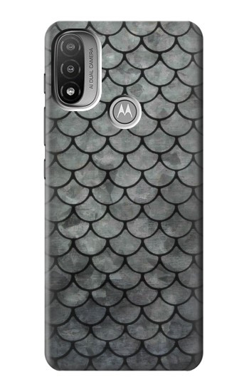S2950 Echelle Argent Poisson Etui Coque Housse pour Motorola Moto E20,E30,E40