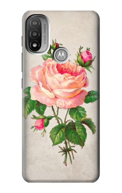 S3079 Rose Rose millésimé Etui Coque Housse pour Motorola Moto E20,E30,E40