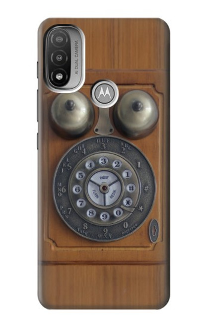 S3146 Mur Antique Retro Ligne téléphonique Etui Coque Housse pour Motorola Moto E20,E30,E40