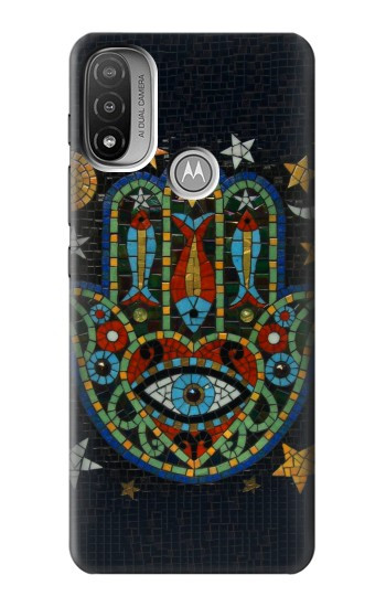 S3175 Hamsa Mosaïques main Etui Coque Housse pour Motorola Moto E20,E30,E40