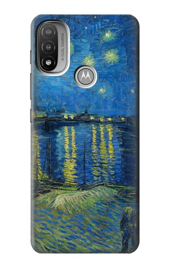 S3336 Van Gogh Nuit étoilée sur le Rhône Etui Coque Housse pour Motorola Moto E20,E30,E40