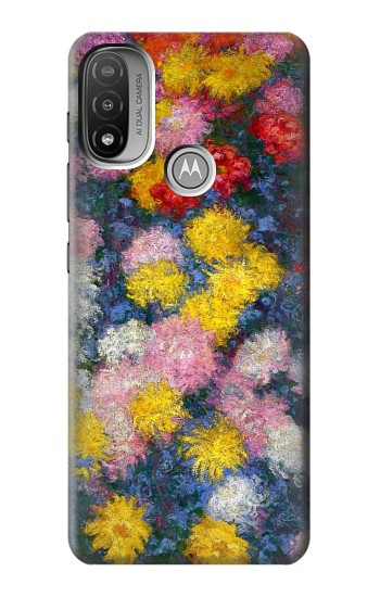 S3342 Claude Monet Chrysanthèmes Etui Coque Housse pour Motorola Moto E20,E30,E40
