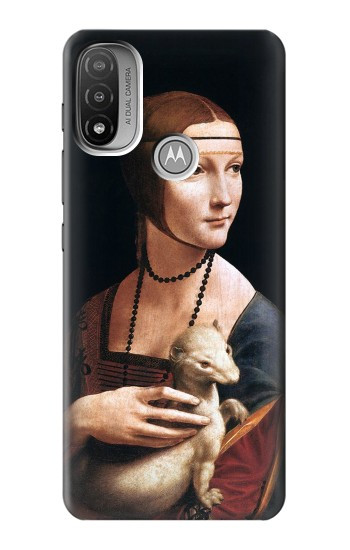 S3471 Lady hermine Leonardo da Vinci Etui Coque Housse pour Motorola Moto E20,E30,E40