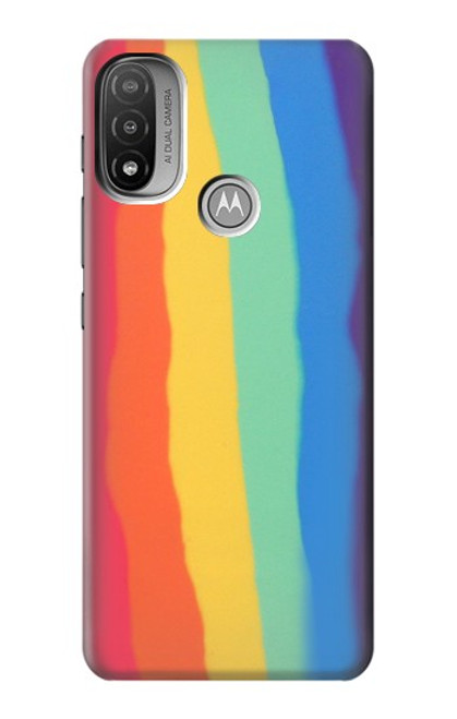 S3799 Arc-en-ciel aquarelle vertical mignon Etui Coque Housse pour Motorola Moto E20,E30,E40