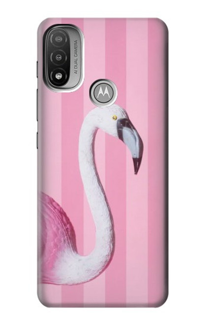 S3805 Flamant Rose Pastel Etui Coque Housse pour Motorola Moto E20,E30,E40