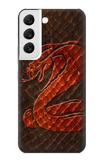 S0663 Cobra Serpent Peau Etui Coque Housse pour Samsung Galaxy S22
