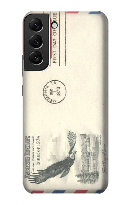 S3551 Art de l'millésimé de la poste enveloppe aérienne Etui Coque Housse pour Samsung Galaxy S22 Plus