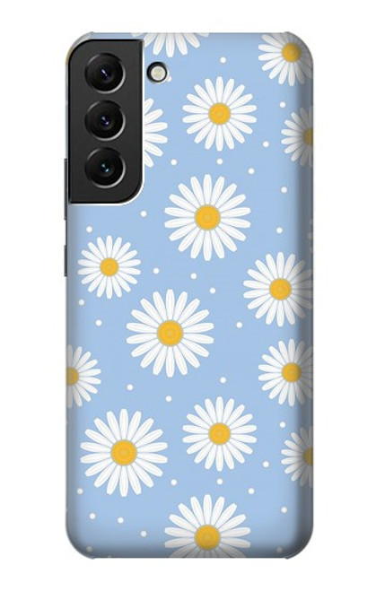 S3681 Motif de fleurs de marguerite Etui Coque Housse pour Samsung Galaxy S22 Plus