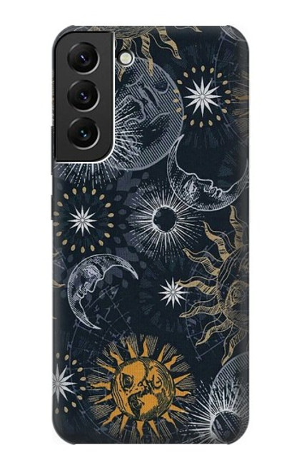 S3702 Lune et soleil Etui Coque Housse pour Samsung Galaxy S22 Plus