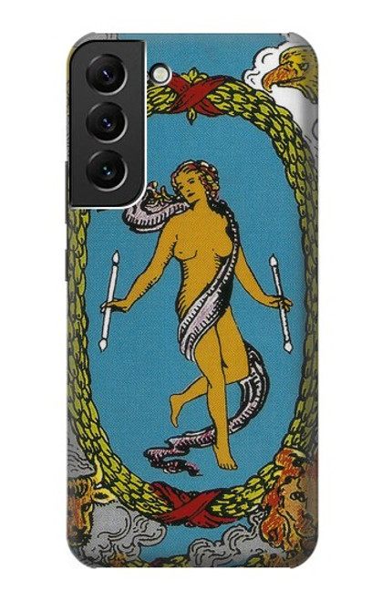 S3746 Carte de tarot le monde Etui Coque Housse pour Samsung Galaxy S22 Plus