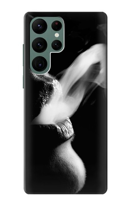 S0917 Sexy lèvres Fille de fumer Etui Coque Housse pour Samsung Galaxy S22 Ultra