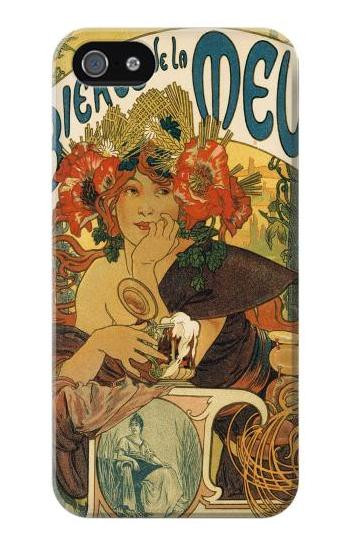 S2740 Alphonse Mucha Bieres De La Muse Etui Coque Housse pour iPhone 5 5S SE