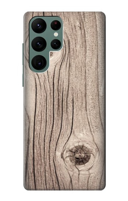 S3822 Graphique de la texture du bois imprimé Etui Coque Housse pour Samsung Galaxy S22 Ultra