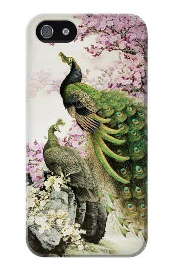 S2773 Peacock Chinese Brush Painting Etui Coque Housse pour iPhone 5 5S SE