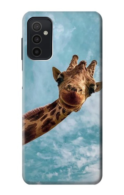 S3680 Girafe de sourire mignon Etui Coque Housse pour Samsung Galaxy M52 5G