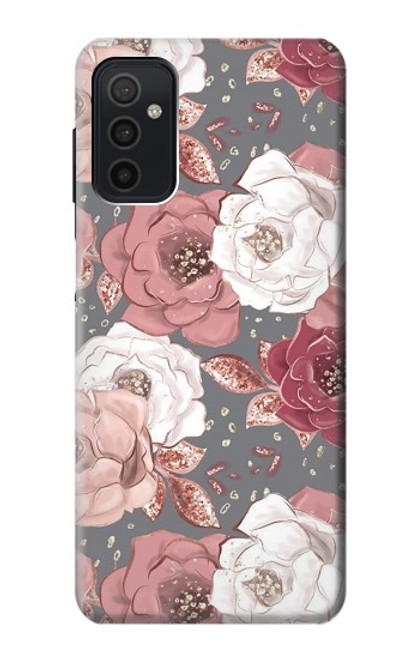 S3716 Motif floral rose Etui Coque Housse pour Samsung Galaxy M52 5G