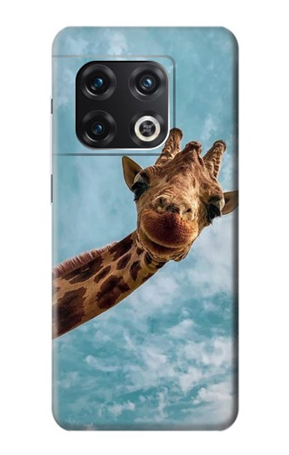 S3680 Girafe de sourire mignon Etui Coque Housse pour OnePlus 10 Pro