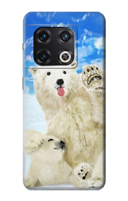 S3794 Ours polaire arctique amoureux de la peinture de phoque Etui Coque Housse pour OnePlus 10 Pro