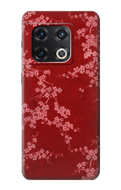 S3817 Motif de fleurs de cerisier floral rouge Etui Coque Housse pour OnePlus 10 Pro