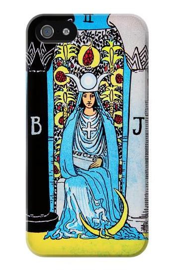 S2837 The High Priestess Vintage Tarot Card Etui Coque Housse pour iPhone 5 5S SE