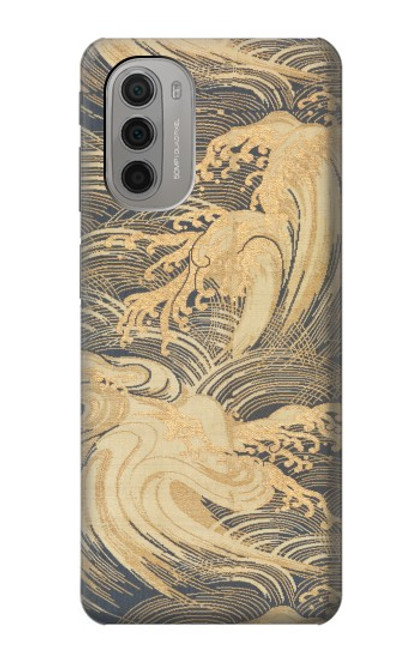 S2680 Japon Art Obi avec des vagues stylisées Etui Coque Housse pour Motorola Moto G51 5G
