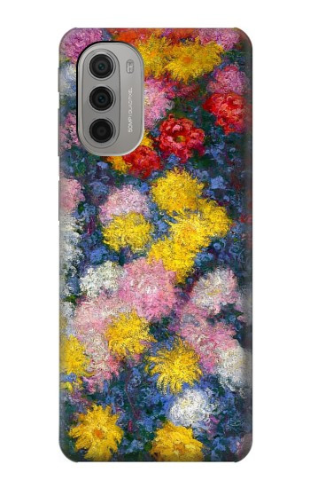 S3342 Claude Monet Chrysanthèmes Etui Coque Housse pour Motorola Moto G51 5G
