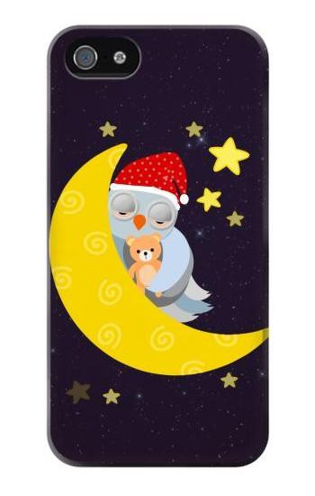 S2849 Clute Sleepy Owl Moon Night Etui Coque Housse pour iPhone 5 5S SE