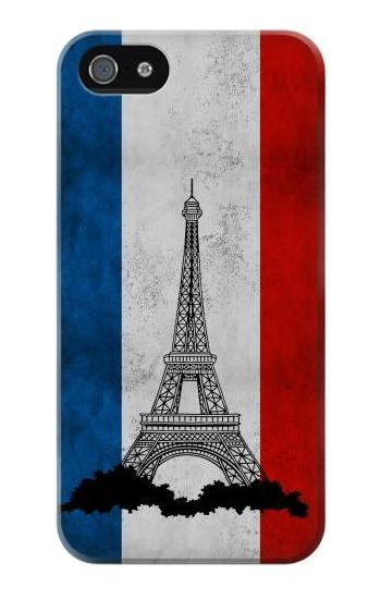 S2859 Vintage France Flag Eiffel Tower Etui Coque Housse pour iPhone 5 5S SE