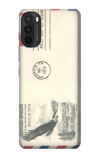 S3551 Art de l'millésimé de la poste enveloppe aérienne Etui Coque Housse pour Motorola Moto G71 5G