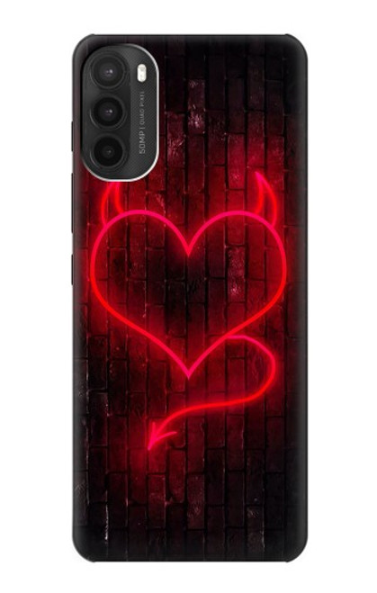 S3682 Cœur du diable Etui Coque Housse pour Motorola Moto G71 5G