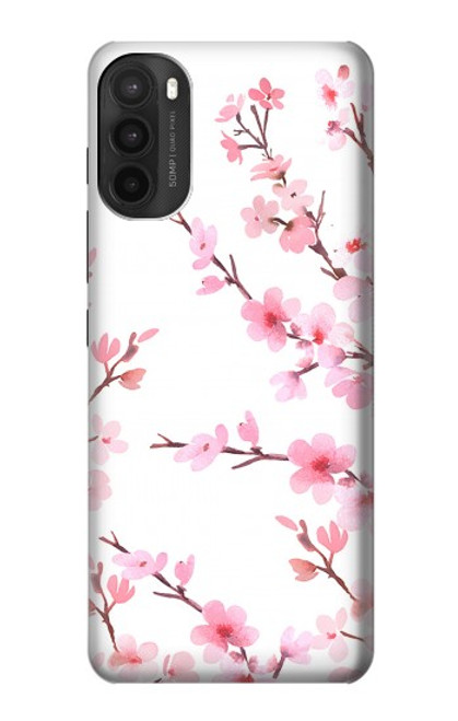 S3707 Fleur de cerisier rose fleur de printemps Etui Coque Housse pour Motorola Moto G71 5G