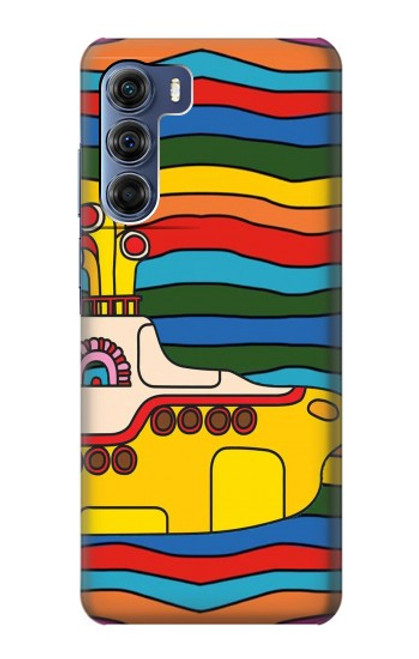 S3599 Hippie submarin Jaune Etui Coque Housse pour Motorola Edge S30