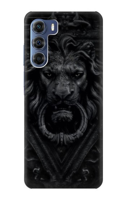 S3619 Lion noir gothique Etui Coque Housse pour Motorola Edge S30