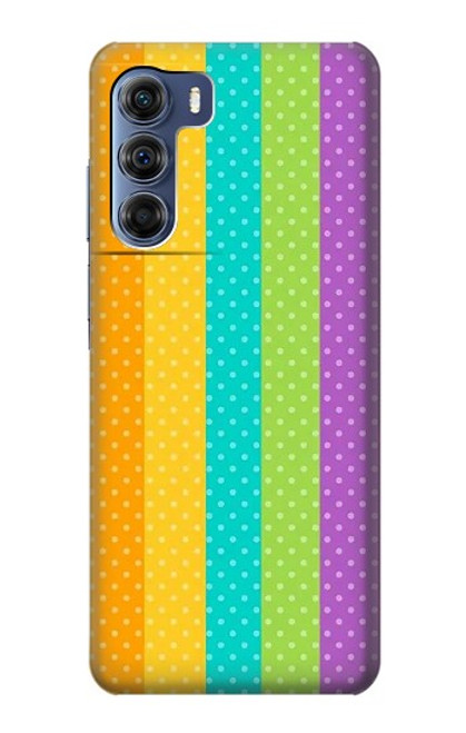 S3678 Vertical arc-en-ciel coloré Etui Coque Housse pour Motorola Edge S30