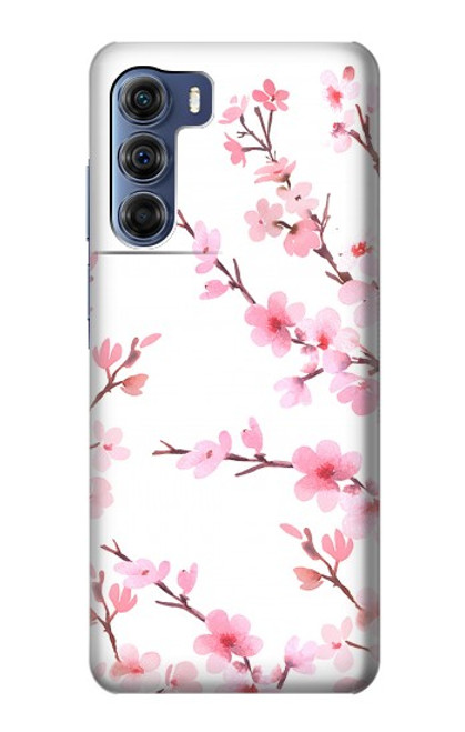 S3707 Fleur de cerisier rose fleur de printemps Etui Coque Housse pour Motorola Edge S30