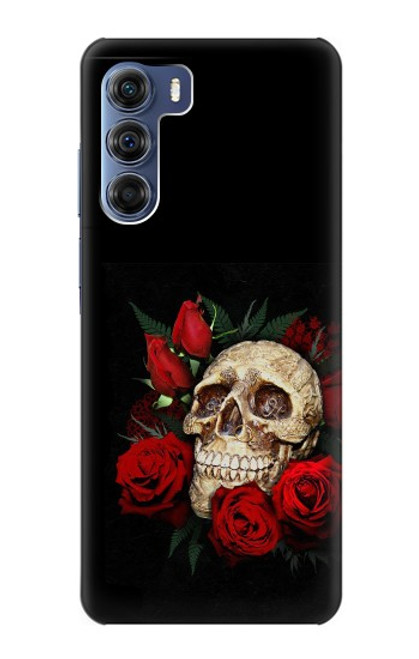 S3753 Roses de crâne gothique sombre Etui Coque Housse pour Motorola Edge S30