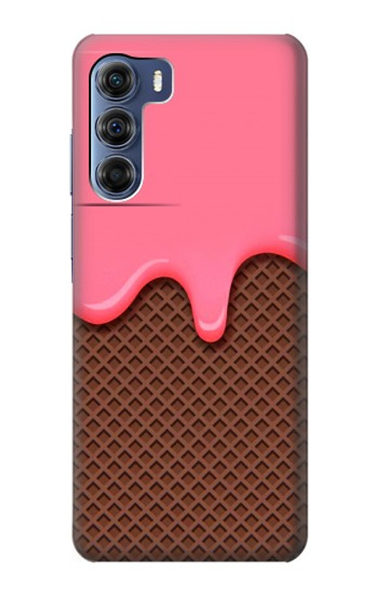 S3754 Cornet de crème glacée à la fraise Etui Coque Housse pour Motorola Edge S30