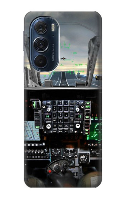 S2435 Avion de chasse Cockpit d'avion Etui Coque Housse pour Motorola Edge X30