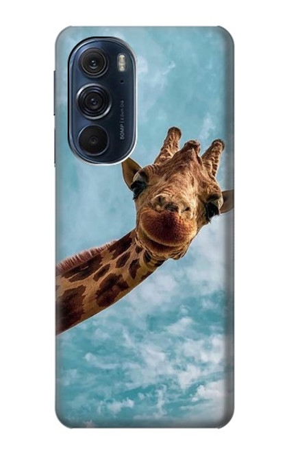 S3680 Girafe de sourire mignon Etui Coque Housse pour Motorola Edge X30