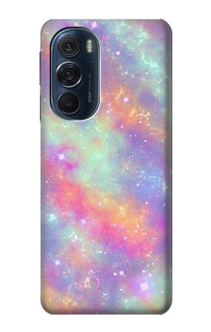 S3706 Arc-en-ciel pastel Galaxy Pink Sky Etui Coque Housse pour Motorola Edge X30