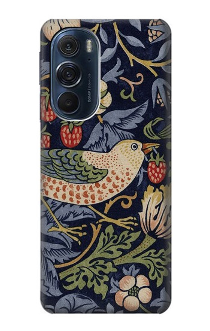 S3791 William Morris Strawberry Thief Fabric Etui Coque Housse pour Motorola Edge X30