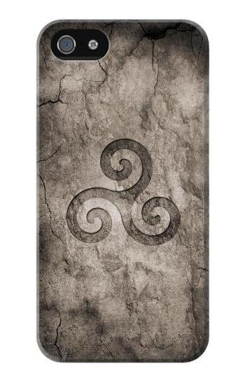 S2892 Triskele Symbol Stone Texture Etui Coque Housse pour iPhone 5 5S SE