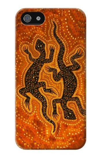 S2901 Lizard Aboriginal Art Etui Coque Housse pour iPhone 5 5S SE