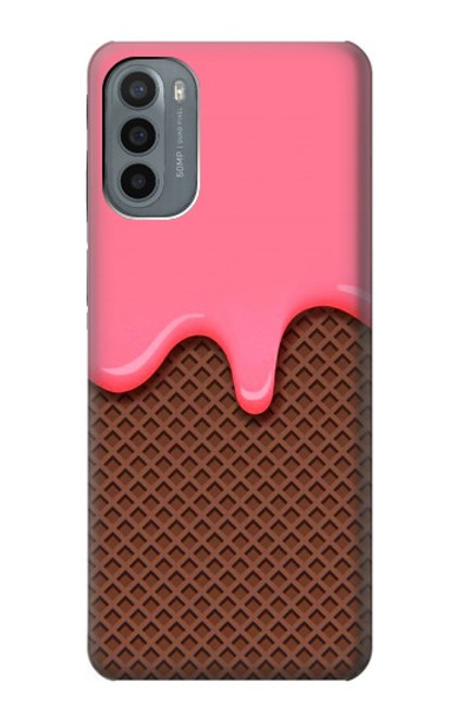 S3754 Cornet de crème glacée à la fraise Etui Coque Housse pour Motorola Moto G31
