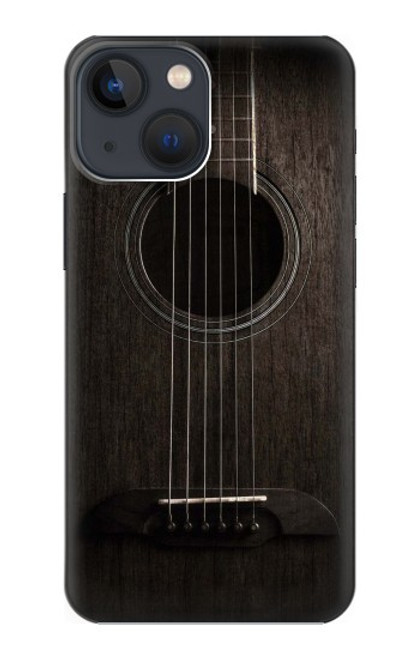 S3834 Guitare noire Old Woods Etui Coque Housse pour iPhone 13 mini