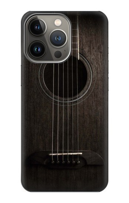 S3834 Guitare noire Old Woods Etui Coque Housse pour iPhone 13 Pro Max