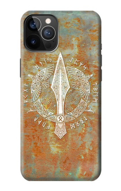 S3827 Lance Gungnir d'Odin Norse Viking Symbol Etui Coque Housse pour iPhone 12, iPhone 12 Pro