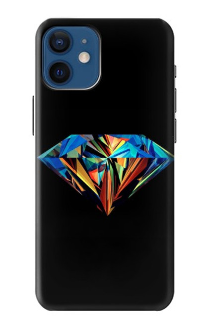 S3842 Diamant coloré abstrait Etui Coque Housse pour iPhone 12 mini