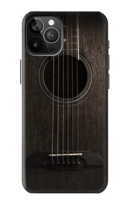 S3834 Guitare noire Old Woods Etui Coque Housse pour iPhone 12 Pro Max