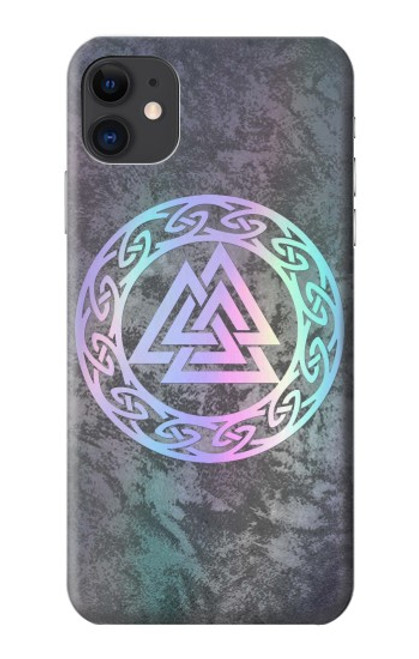 S3833 Valknut Odin Wotans Noeud Hrungnir Coeur Etui Coque Housse pour iPhone 11